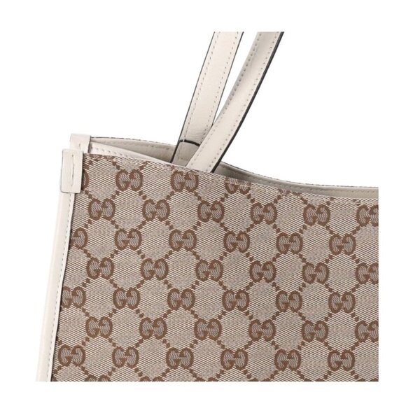 Gucci Beige Monogram Canvas & Leather Horsebit Shoulder Tote Bag - Picture 4 of 13